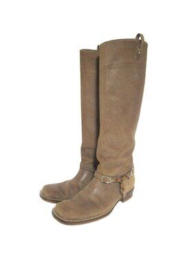 Bottega Veneta Suede Leather Long Boots Brown Beige 37